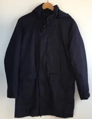 ユニクロ ハイブリッドダウンコート メンズ L ネイビー 302202512110052