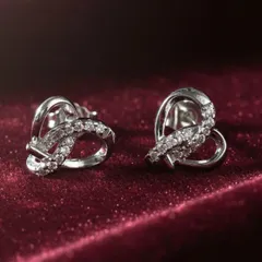 両耳ピアス ピアス シルバー フォーマル デイリー キュービックジルコニア 上品 ハートモチーフ シルバーピアス 高見え ストーン 輝き 新品未使用