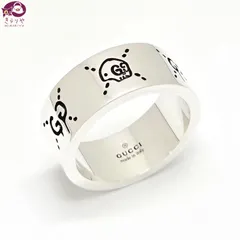 GUCCI  グッチ 455318 ゴースト リング ワイド 19 約18号 スターリングシルバー SV925 エングレービング 箱 保存袋 イタリア製