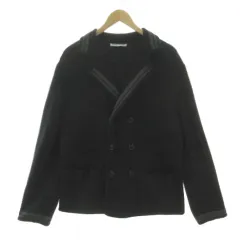 エンポリオアルマーニ EMPORIO ARMANI ニットジャケット テーラードカラー ダブル LANAウール混 配色 ブラック 黒 グレー 48