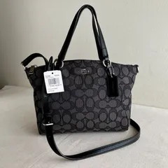 COACH ショルダーバッグ ハンドバッグ 2way 黒 ブラック シグネチャー コーチ タグ付き