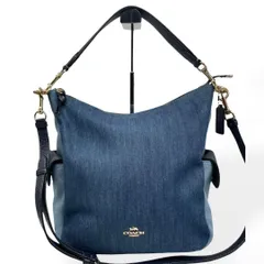 極美品　COACH　ペニー　ショルダーバッグ　2way デニム　大容量　ブルー系