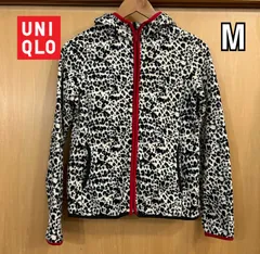 美品　UNIQLO ユニクロ　フリース　ジャケットレディース　フルジップ　M　ヒョウ柄　241-134346