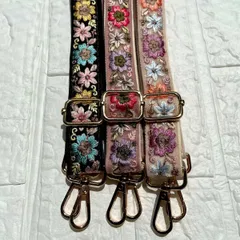 インド刺繍リボン　ショルダーストラップ　ショルダーベルト　スマホストラップ　ハンドメイド　＊No.45