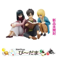 [bn:3]  【未開封】 一番くじ 進撃の巨人 地鳴らし A賞 エレン＆ミカサ＆アルミン フィギュア 壁の外の世界◆新品Ss