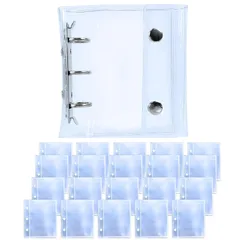 Archtypes シール帳 透明 クリア 3穴 バインダー A8 はがせる 女の子 手帳 シール台紙 コラージュノート シールバインダー (リフィル20枚セット) 1