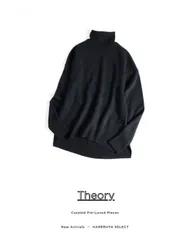 894t*美品 Theory セオリー カシミヤ100% タートルネック ニット プルオーバー S ブラック