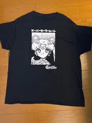 希少　スーパーセーラームーン　ブラック　XL相当　tシャツ　ビンテージ　ヴィンテージ  アニメt 漫画　プリキュア　ポケモン　うる星やつら　めぞん一刻　らんま1/2  エヴァンゲリオン　アキラ　AKIRA