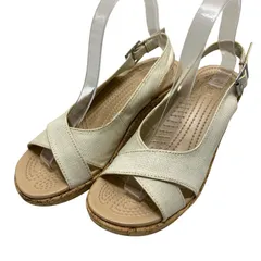 【美品】クロックス (24) サンダル ウェッジソール ストラップ キャンバス 定番デザイン