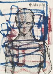 絵画 人物画 手描き 原画 アート ドローイング 三原彰彦 サロン・ドトーヌ入選作家 ドローイング 原画 [歌うたい