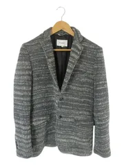 モルガンオム MORGAN HOMME テーラード ジャケット ニット 長袖 シングル ボーダー グレー ホワイト サイズL QQQのサムネイル