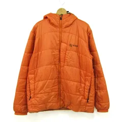 エーグル ナイロンジャケット アウター 中綿ジャケット チェック柄 大きいサイズ メンズ XLサイズ オレンジ AIGLE 【中古】