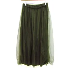 ルーニィ ロングスカート ボトムス フレア チュール 日本製 レディース 36サイズ カーキ LOUNIE 【中古】