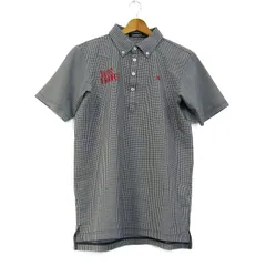 ルコックスポルティフ ポロシャツ トップス 半袖 ギンガムチェック ゴルフウエア メンズ Lサイズ 黒×白×赤 le coq sportif 【中古】