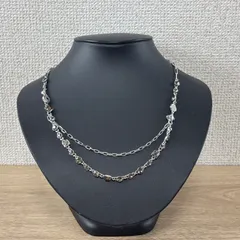 希少　GIVENCHY ジバンシー ネックレス シルバー チェーン ラインストーン ロゴチャーム レディース アクセサリー 首飾り ブランド