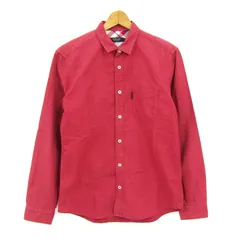 バーバリーブラックレーベル 長袖シャツ トップス コットン メンズ 2サイズ レッド BURBERRY BLACK LABEL 【中古】
