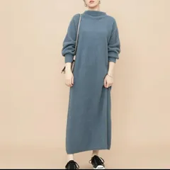 ADAM ET ROPE'  アダムエロペ ニットワンピース ブルー