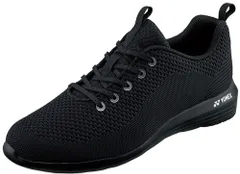 ヨネックス YONEX メンズ パワークッション ウォーキングシューズ スニーカー 軽量 クッション性 ニット フィットネス 快適性 ファスナー付き ホールド サポート 散歩  M01Y 243 ブラック×ブラック