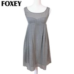 美品】フォクシー クリスタルラッフルドレス ノースリーブワンピース