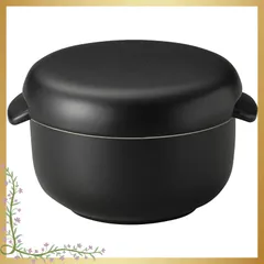 萬古焼 おひつ 陶器 1合 黒マット 丸型 直径約15×高さ10cm セラミック 電子レンジ対応 日本製 1のサムネイル