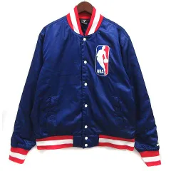 ナイキ エスビー NIKE SB NBA ボンバー ジャケット 中綿 サテン スタジャン Bomber Jacket ブルー 青 XL AH3393-455