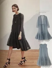 美品♡フォクシー　ロングカーディガン　バイカラー　ガウン　グレー　42 XL 美品♡フォクシー ロングカーディガン バイカラー ガウン グレー 42 XL