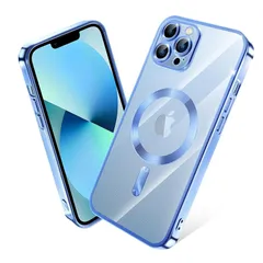 iPhone 12 Pro Max ケース MagSafe対応 クリア メッキ加工 アイフォン12ProMax スマホケース 耐衝撃 TPU ワイヤレス充電対応 いpほね 12 pro max カバー ストラップホール付き 薄型 透明 超軽量 黄ばみにくい 柔