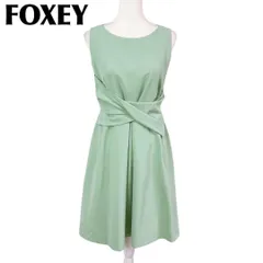 【美品】FOXEY NEW YORK ノースリーブワンピース 40 グリーン