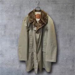 【WOOLRICH/ウールリッチ 】 70s-80s VINTAGE オールド アウター ボアライナー ベージュ/ライトカーキー 裏ボア ロングコート ファー襟 極暖 肉厚 オーバー ビッグサイズ 46  2XL相当のサムネイル
