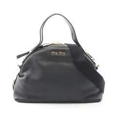 ミュウ ミュウ Miu Miu VITTELO PHENIX ハンドバッグ バッグ レザー レディース ブラック系 5BB034 【中古】 ミュウ ミュウ Miu Miu ハンドバッグ VITTELO PHENIX 5BB034 ブラック