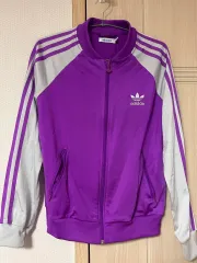 アディダス 3本線 トラックジャージ PURPLE パープル/グレー 95