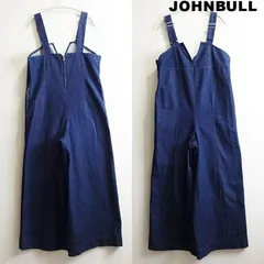 美品★　JOHNBULL　ジョンブル　ブロークンデニムサロペット　レディースM相当　オーバーオール　ワイド　ZP064　濃 インディゴ　日本製
