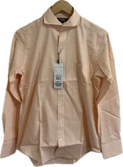 ZM1689 【美品タグ付き】Paul Stuartポールスチュアート　長袖シャツ　トップス　オレンジストライプ　メンズ　Mサイズ