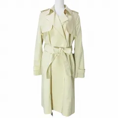 ロイヤルパーティー ROYAL PARTY 美品 スプリングコート トレンチコート ロング コットン リネン ウエストリボン エポレット 2 M相当 黄 イエロー X