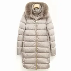 ヘルノ HERNO PI0497D 12017 フォックファー付き レイヤード ダウン コート ジャケット 36 グレージュ系