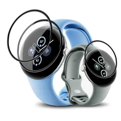 【3枚セット】対応 Google Pixel Watch 2 / Google Pixel Watch フィルム PixelWatch2 / PixelWatch 用 保護フィルム カバー ケース キズ修復機能 柔らかい PMMA素材採用 炭素繊維 3D曲面 