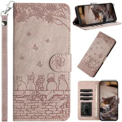 iPhone SE 第2/3世代 ケース 手帳型 iPhone 8ケース iPhone 7ケース iPhone SE 2020/2022 猫柄ケース iPhone SE3 高級PUレザー財布型スマホケース 桜の下の猫 iPhone SE2 ノートパソコンケース