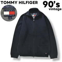 【美品】 90s ヴィンテージ フラッグタグ トミーヒルフィガー TOMMY HILFIGER ドライバーズ ニット セーター コットン ミドルゲージ S ネイビー メンズ