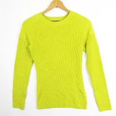 バナナリパブリック BANANA REPUBLIC ニット セーター 長袖 綿 レーヨン XS イエロー 小さいサイズ kz11364