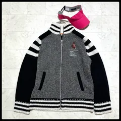 CASTELBAJAC SPORT　カステルバジャック カシミヤ　アンゴラ混 フルジップニットジャケット ブルゾン 　ベア　刺繍 サイズ2