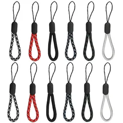 [LIANHATA] ハンドストラップ 12本セット 携帯ストラップ ショート 紛失防止 落下防止 人気商品 長さ調整可能 USBメモリ マスコット 携帯電話 GoPro キーなどにも適応 6色 (長さ11cm)