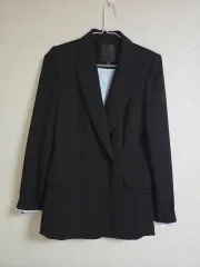 ブラック ダブル ボタン ジャケット