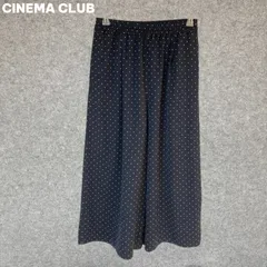 CINEMA CLUB ネイビー ドット柄 ワイドパンツ Sサイズ