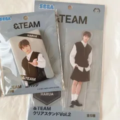 &TEAM アクリルスタンド クリアスタンド　HARUA ハルア　缶バッジ　缶バッチ　アクスタ　andteam エンティーム