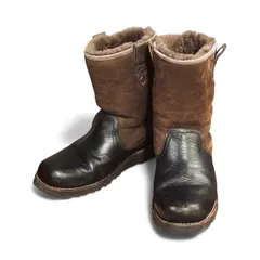 UGG アグ ブーツ 27cm ムートン カーフ レザー ブラウン ブラック 黒 茶 ツートン メンズ