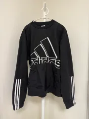 adidas フリース ロングスリーブ トラック ロゴ ブラック L ポケット POINT フーディー スウェット