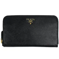 プラダ PRADA ロゴ ラウンドファスナー 長財布 ラウンドジップ 長財布 レザー ネロ(ブラック) 1M0506 レディース 【中古】