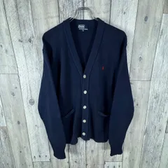 Polo by Ralph Lauren ポロ バイ ラルフローレン レッド ポニー 刺繍 ネイビー コットン ニット カーディガン キッズ 160 サイズ