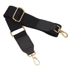 prendre ショルダーベルト ショルダーストラップ バッグ用 コットン PUレザー ナスカン 幅広 太め ショルダー紐 ショルダー ベルト 斜めがけ バッグストラップ ショルダーバッグ ストラップ 付け替え （ブラック） PR-SHOULST20-BK