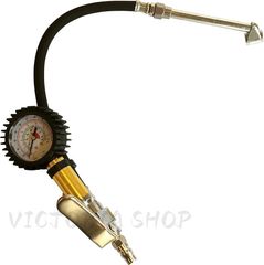 縦型 タイヤゲージ エアゲージ エアチャックガン 自動車 バイク MTB 米式 空気入れ(クリップチャック無)